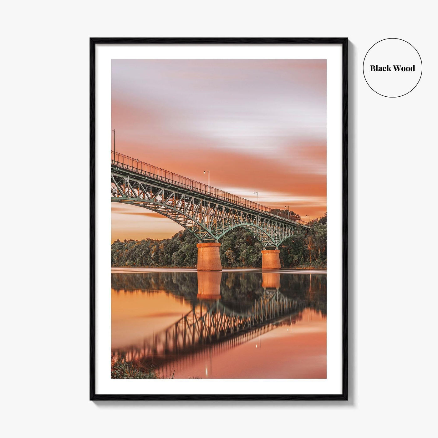 Augusta Maine Fine Art Photo Print, Kennebec River, Memorial Bridge, USA Wall Decor Poster