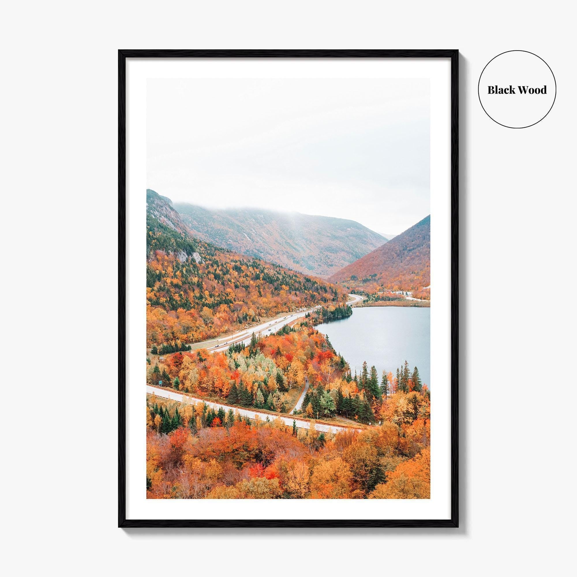 Franconia Notch Fine Art Photo Print, Echo Lake, New Hampshire, White Mountains, Autumn Poster