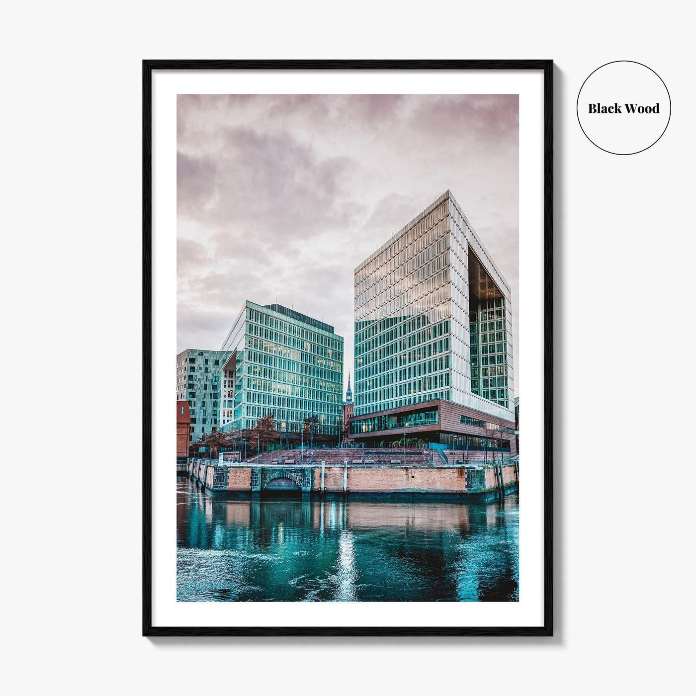 Hamburg Skyline Fine Art Photo Print, HafenCity, Ericusgraben, St Catherine's Church, Germany Poster