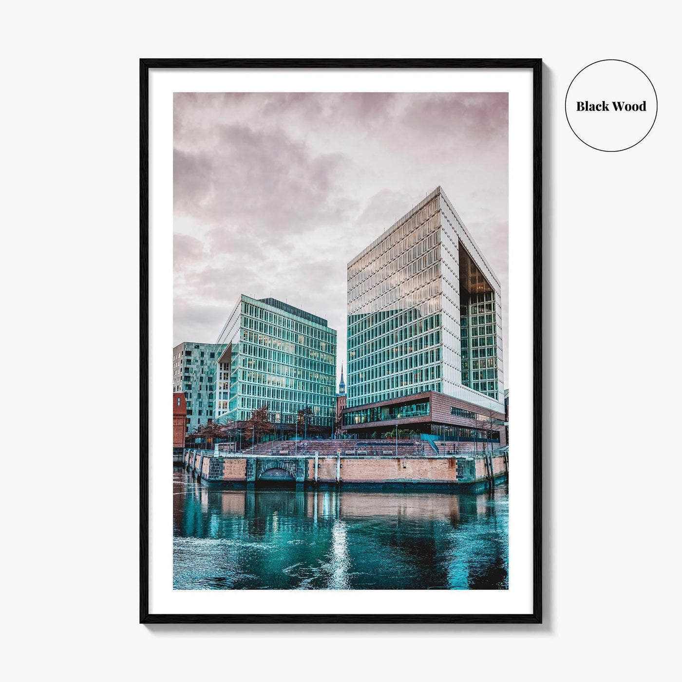Hamburg Skyline Fine Art Photo Print, HafenCity, Ericusgraben, St Catherine's Church, Germany Poster