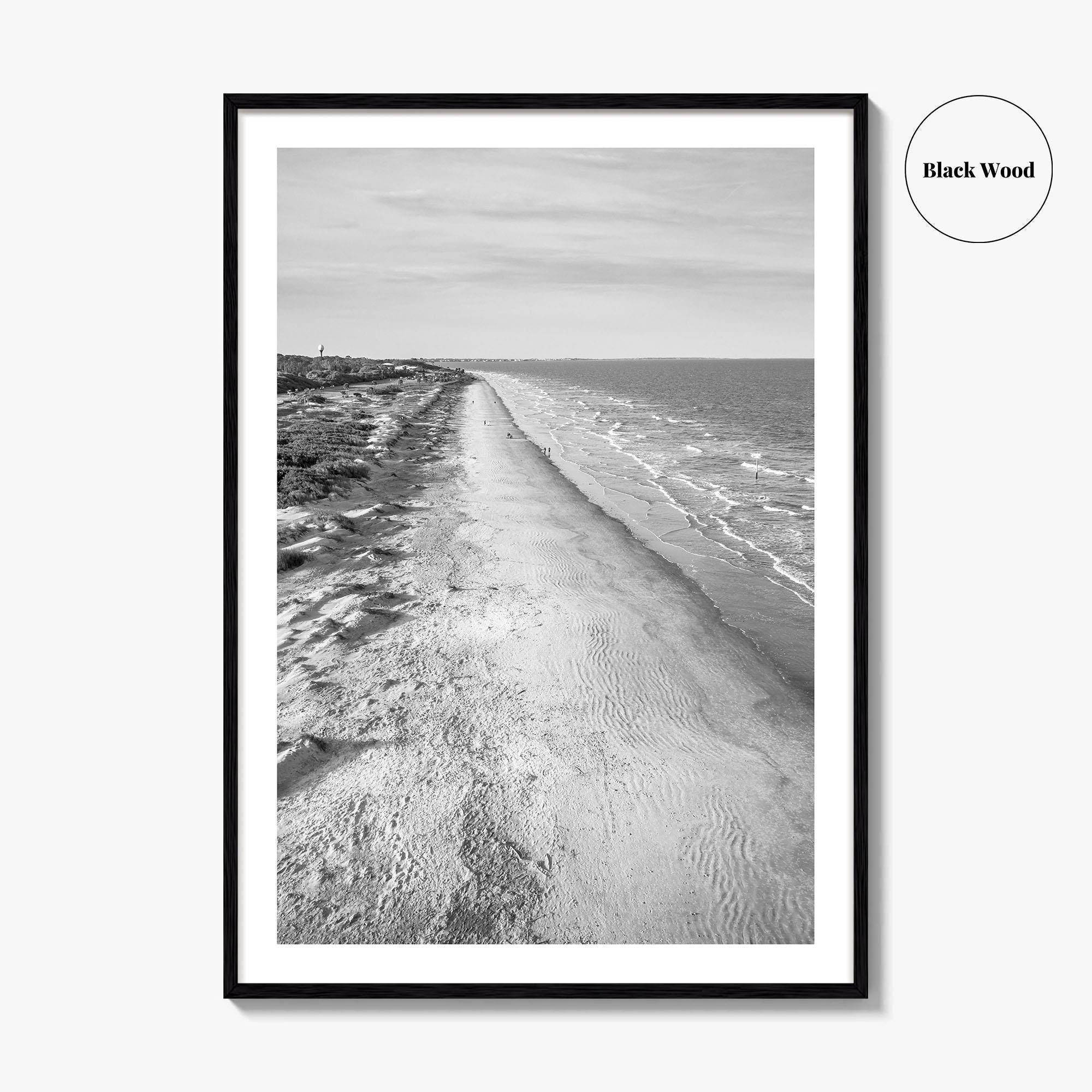 Jekyll Island Black and White Fine Art Photo Print, Georgia Coastal Poster