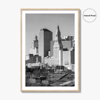 Hartford Skyline Black and White Fine Art Photo Print, Connecticut Poster