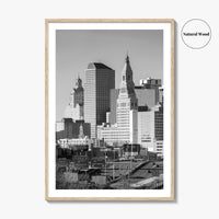 Hartford Skyline Black and White Fine Art Photo Print, Connecticut Poster