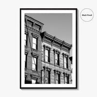 Hoboken Black and White Fine Art Photo Print, New Jersey Brownstones Poster