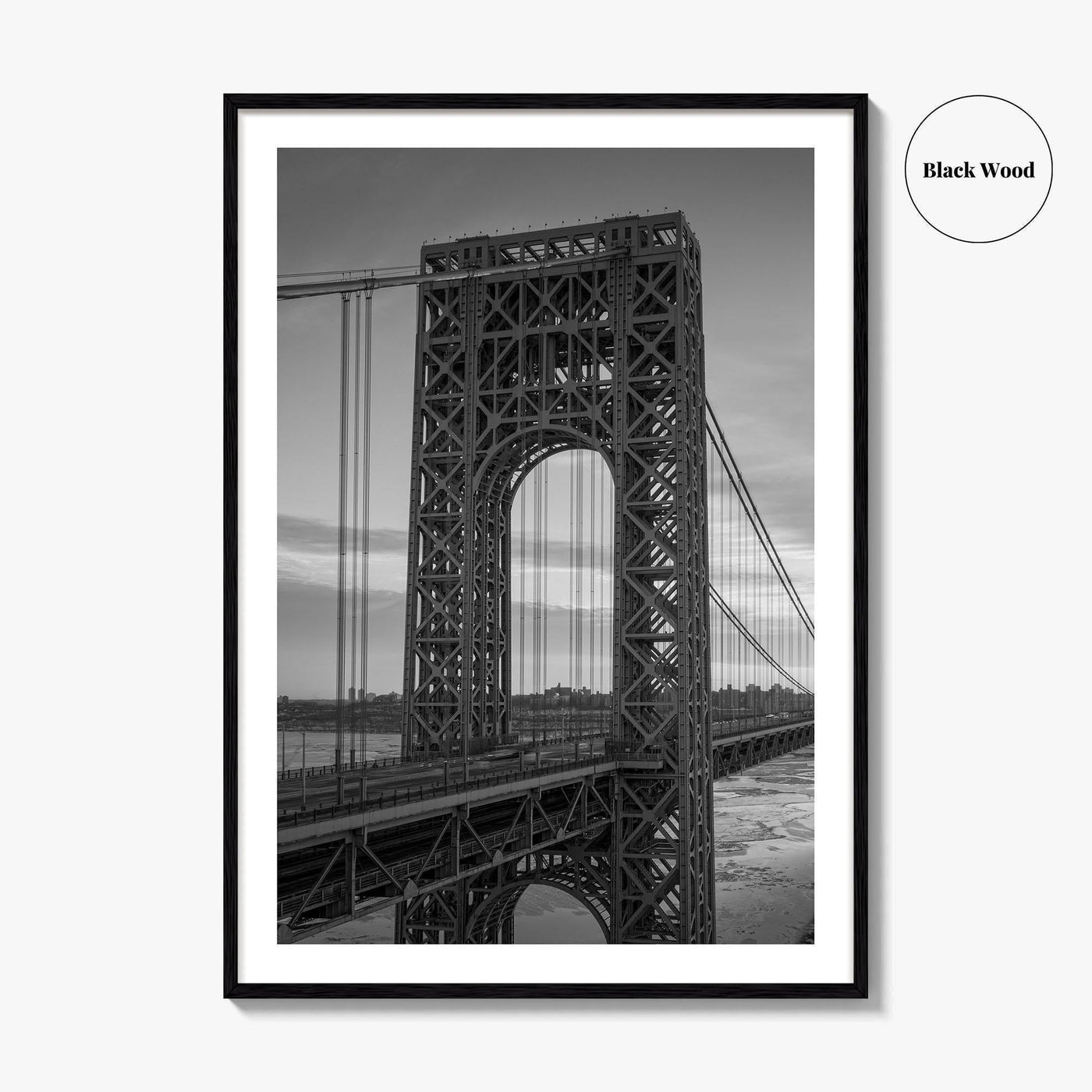 George Washington Bridge Black and White Fine Art Photo Print, NYC New Jersey Poster