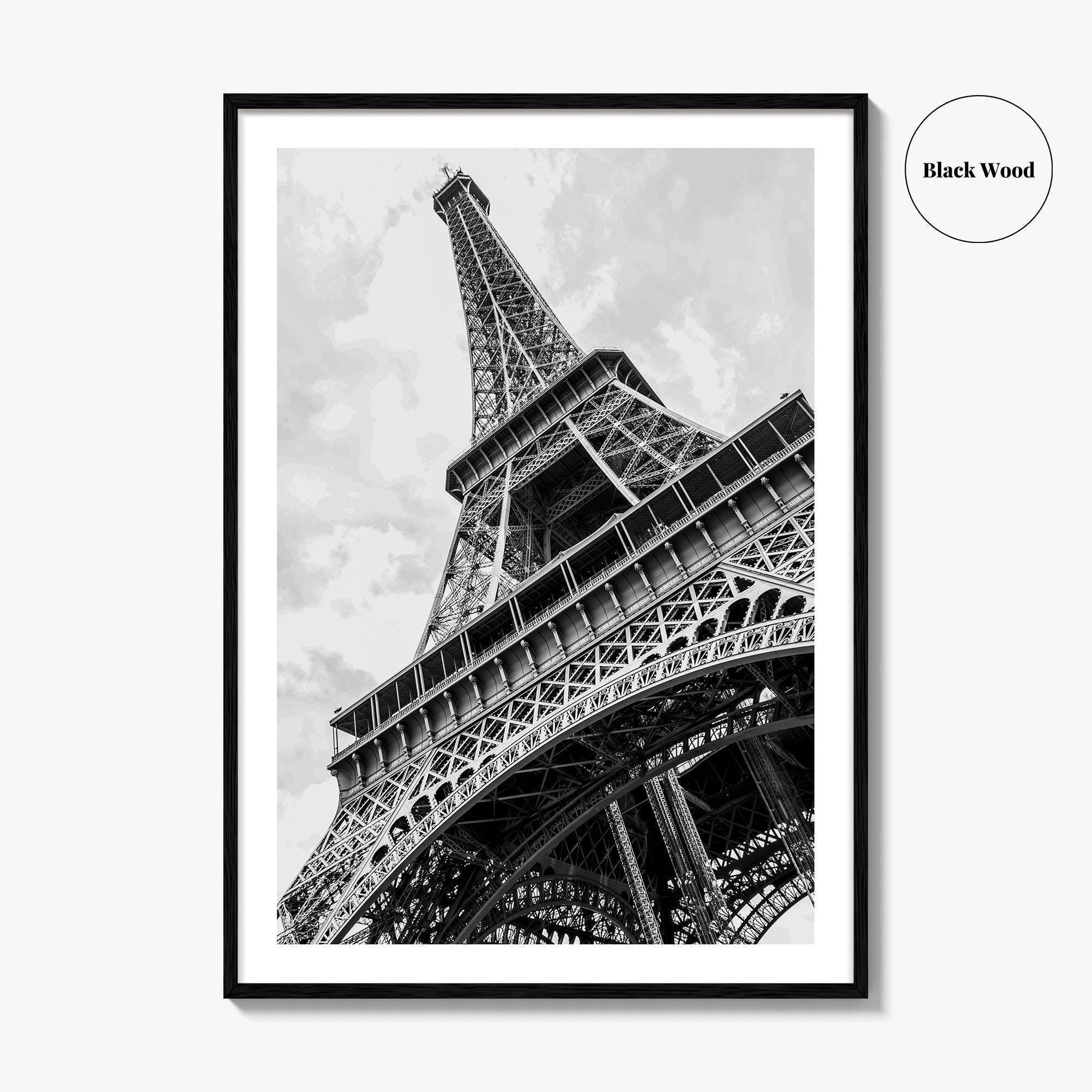 Eiffel Tower Black and White Fine Art Photo Print, Paris, France, Wall Poster