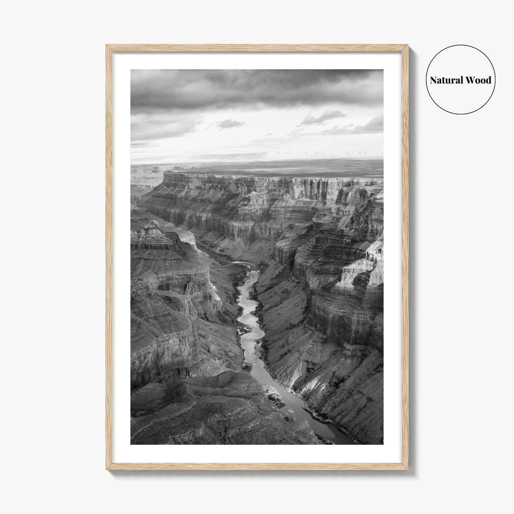 Grand Canyon Black and White Fine Art Photo Print, South Rim Arizona Poster