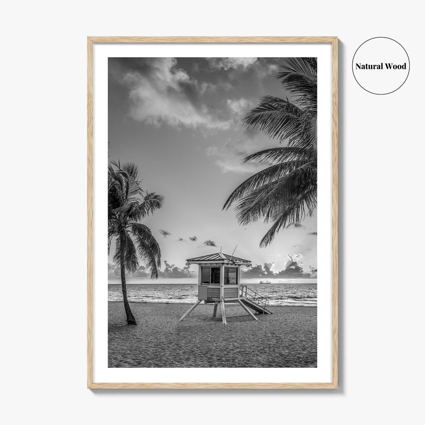 Fort Lauderdale Black and White Fine Art Photo Print, Florida Beach Poster, USA