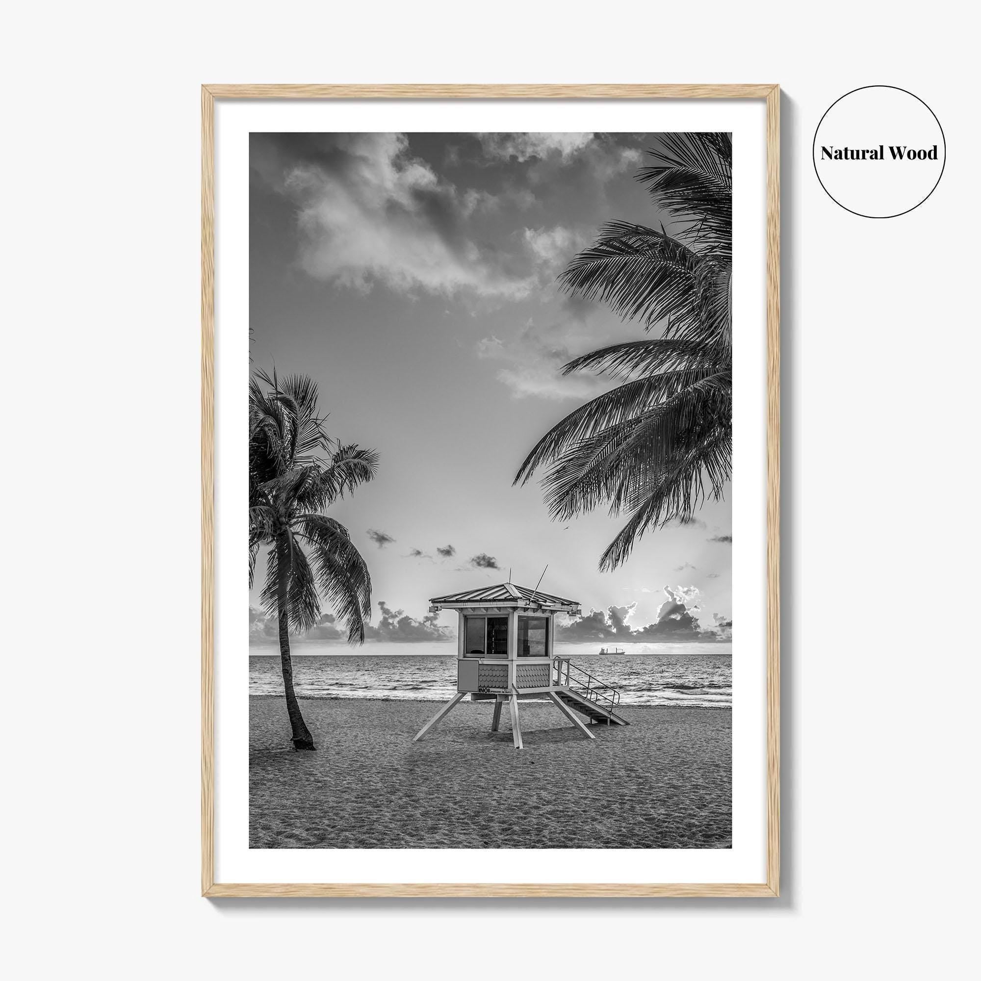 Fort Lauderdale Black and White Fine Art Photo Print, Florida Beach Poster, USA
