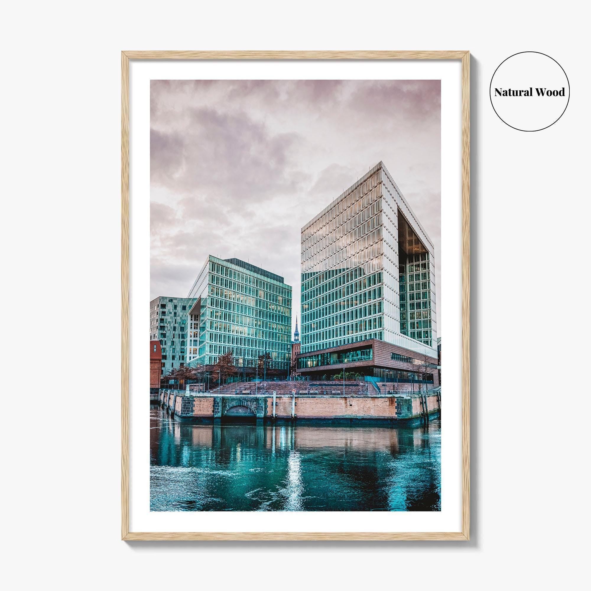 Hamburg Skyline Fine Art Photo Print, HafenCity, Ericusgraben, St Catherine's Church, Germany Poster