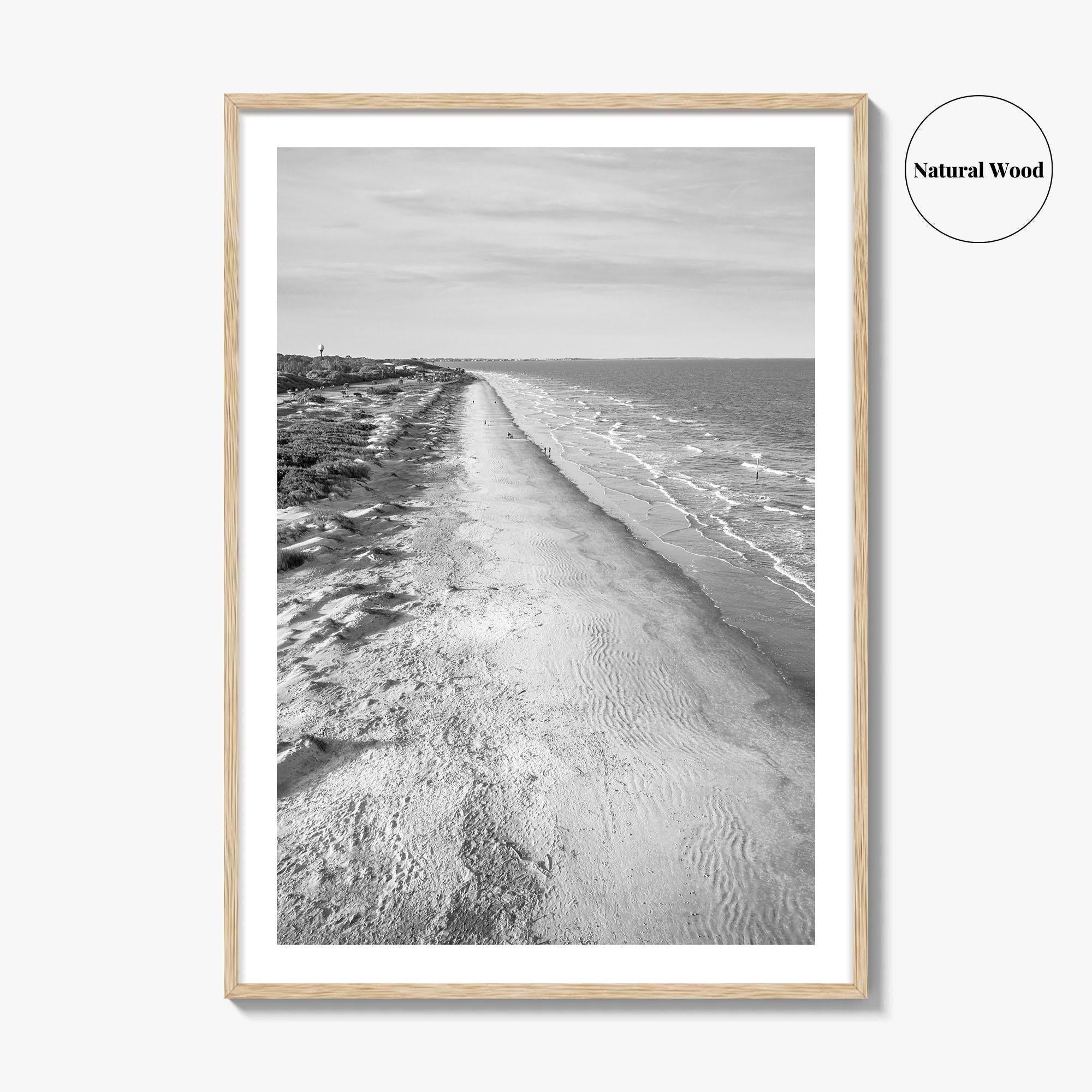 Jekyll Island Black and White Fine Art Photo Print, Georgia Coastal Poster