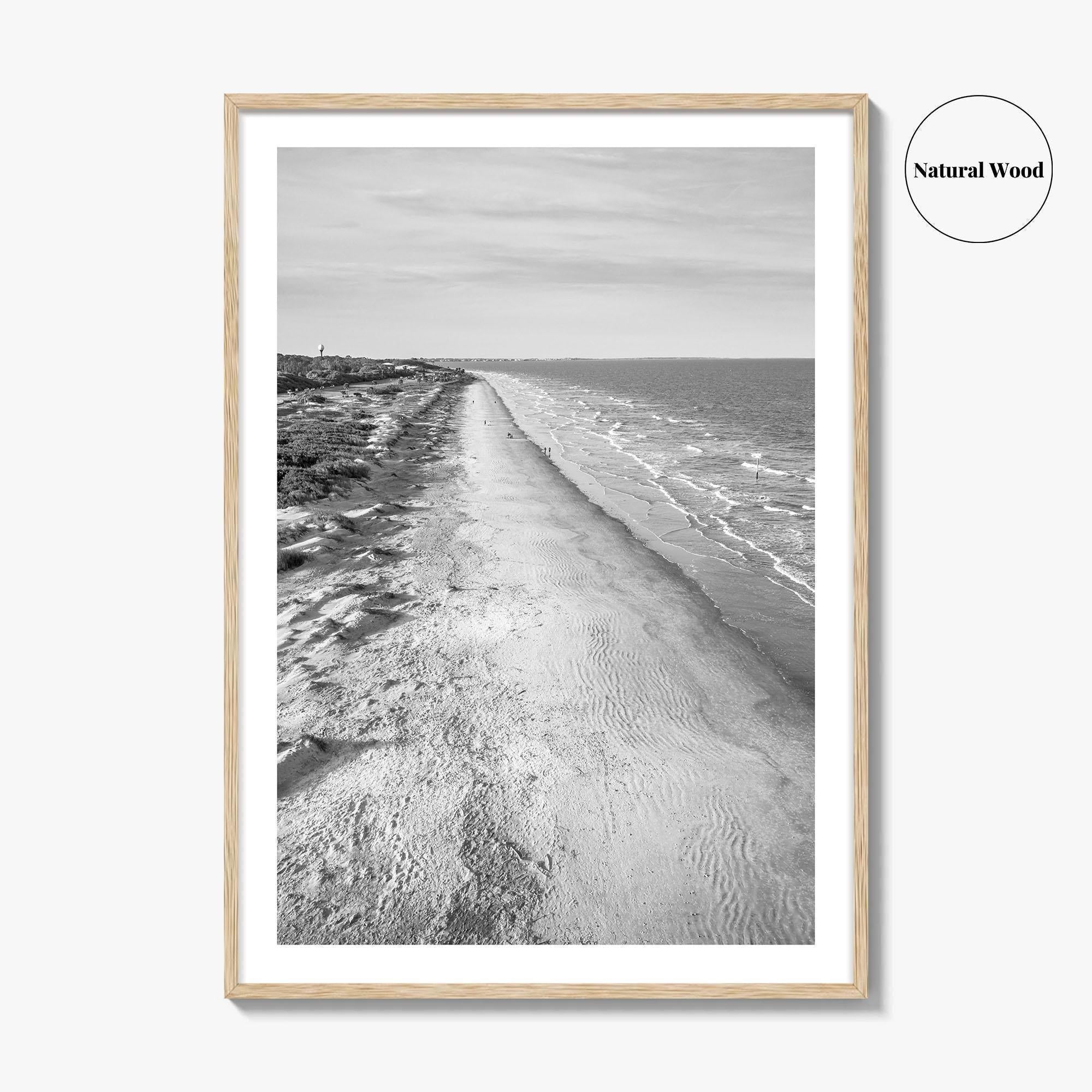Jekyll Island Black and White Fine Art Photo Print, Georgia Coastal Poster