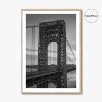 George Washington Bridge Black and White Fine Art Photo Print, NYC New Jersey Poster