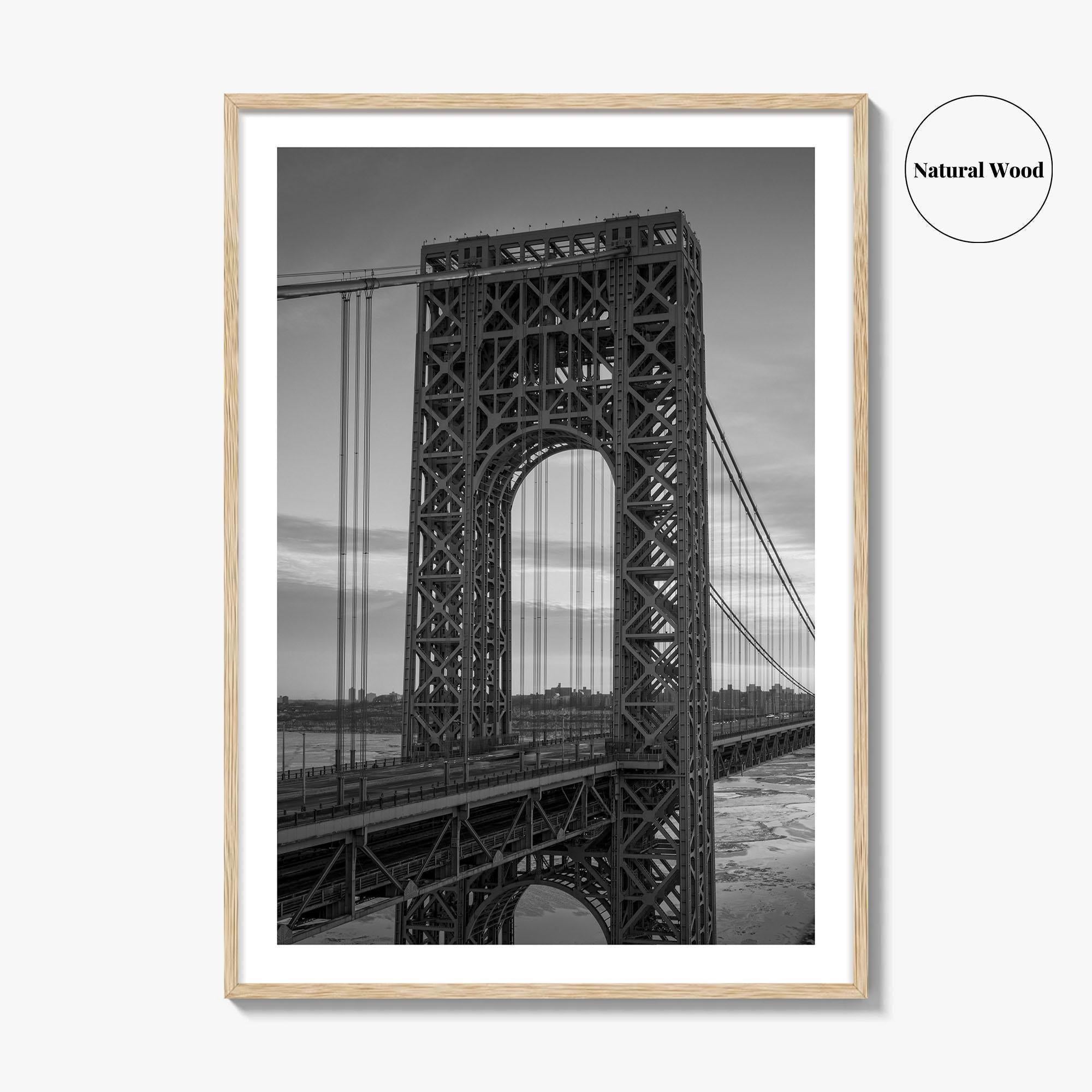 George Washington Bridge Black and White Fine Art Photo Print, NYC New Jersey Poster