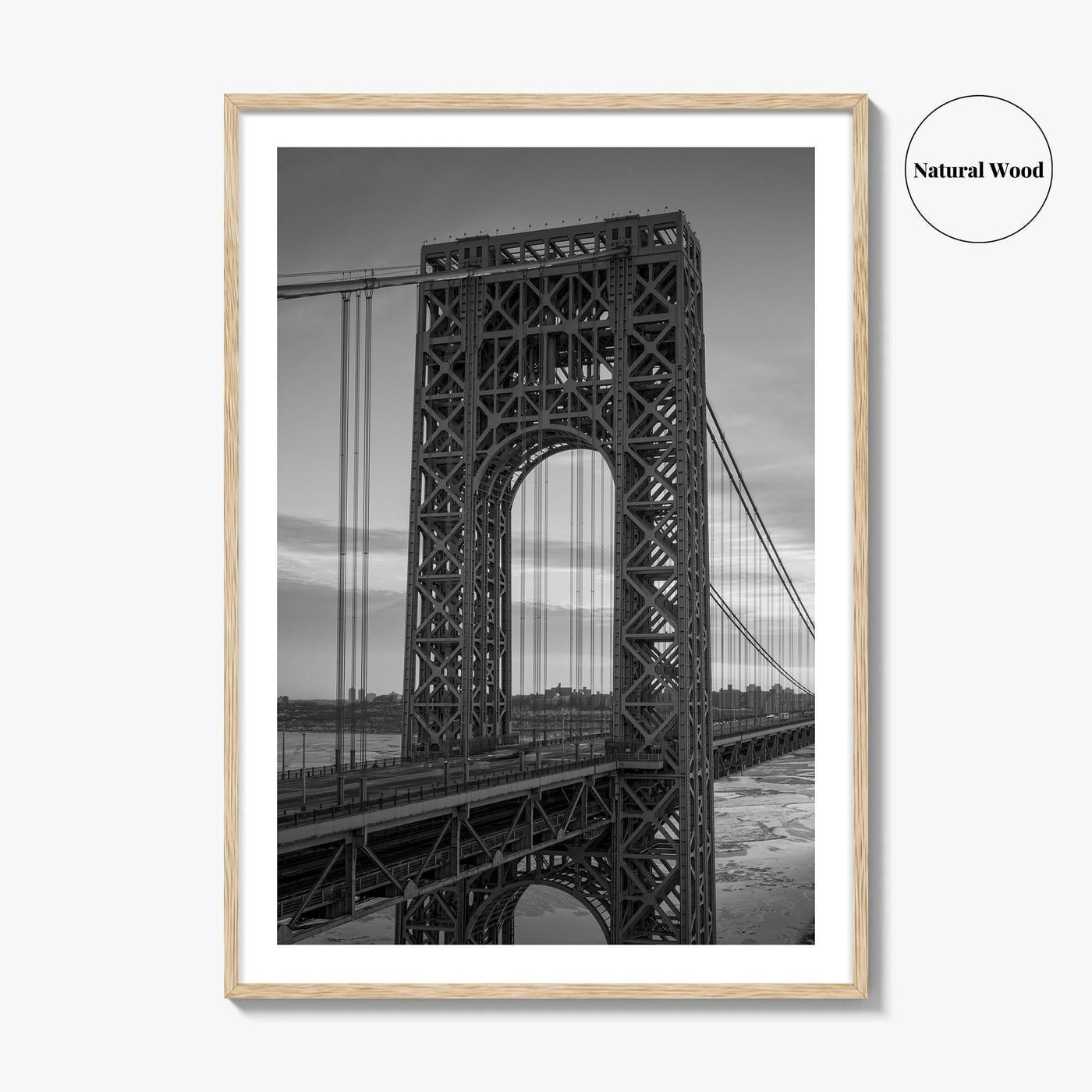 George Washington Bridge Black and White Fine Art Photo Print, NYC New Jersey Poster