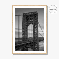 George Washington Bridge Black and White Fine Art Photo Print, NYC New Jersey Poster