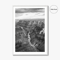 Grand Canyon Black and White Fine Art Photo Print, South Rim Arizona Poster