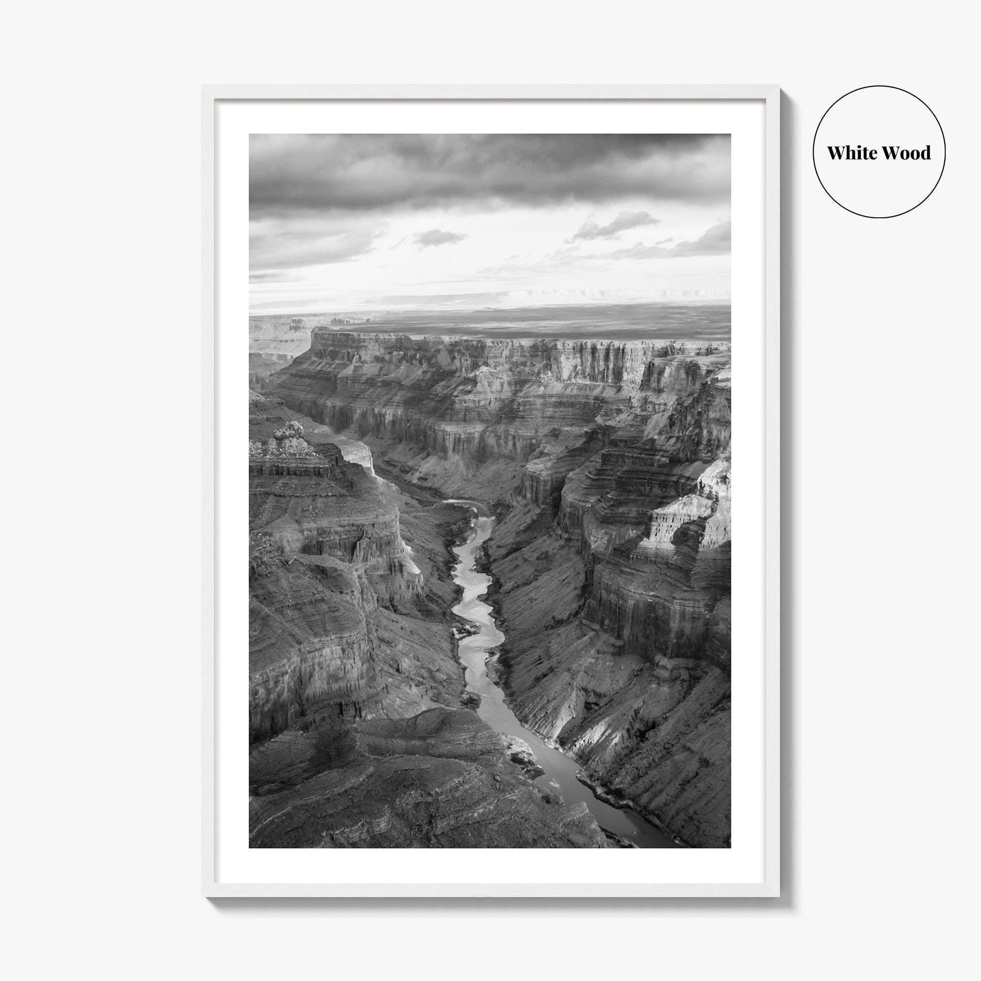 Grand Canyon Black and White Fine Art Photo Print, South Rim Arizona Poster
