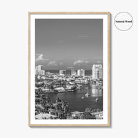Fort Lauderdale Skyline Black and White Fine Art Photo Print, Florida USA, Wall Poster