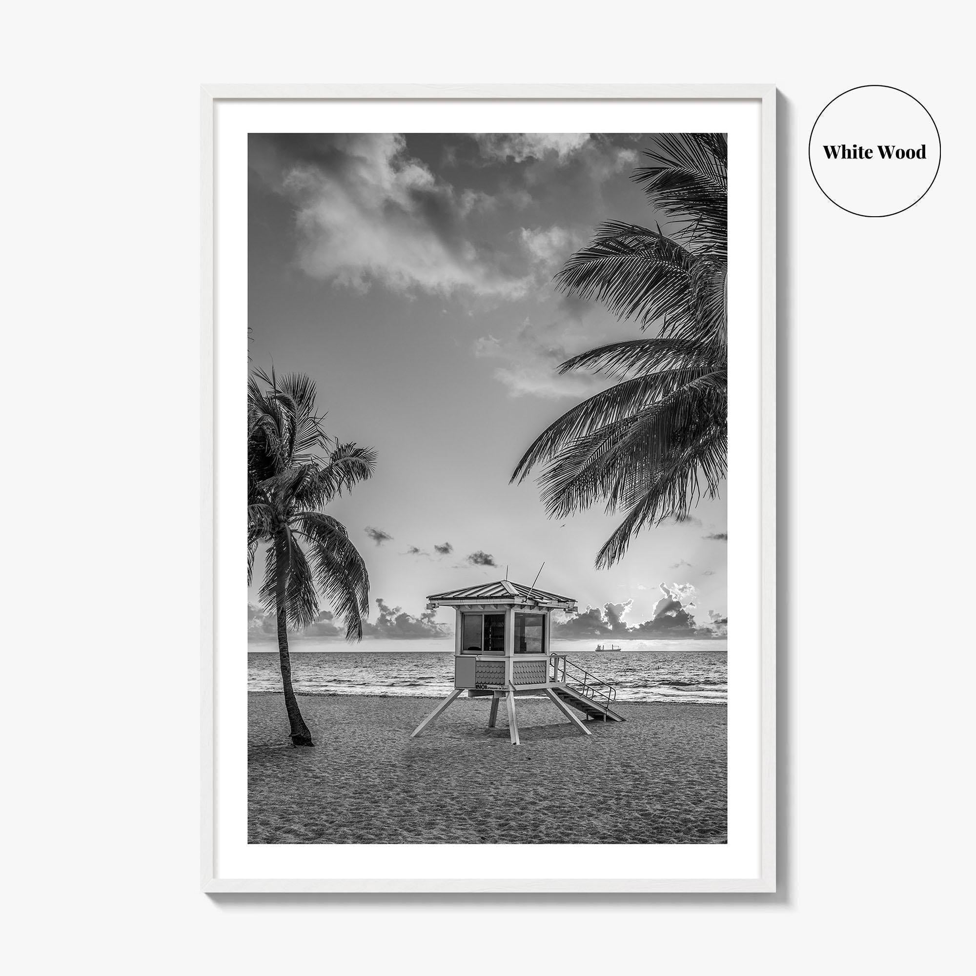 Fort Lauderdale Black and White Fine Art Photo Print, Florida Beach Poster, USA