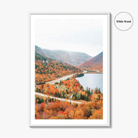 Franconia Notch Fine Art Photo Print, Echo Lake, New Hampshire, White Mountains, Autumn Poster
