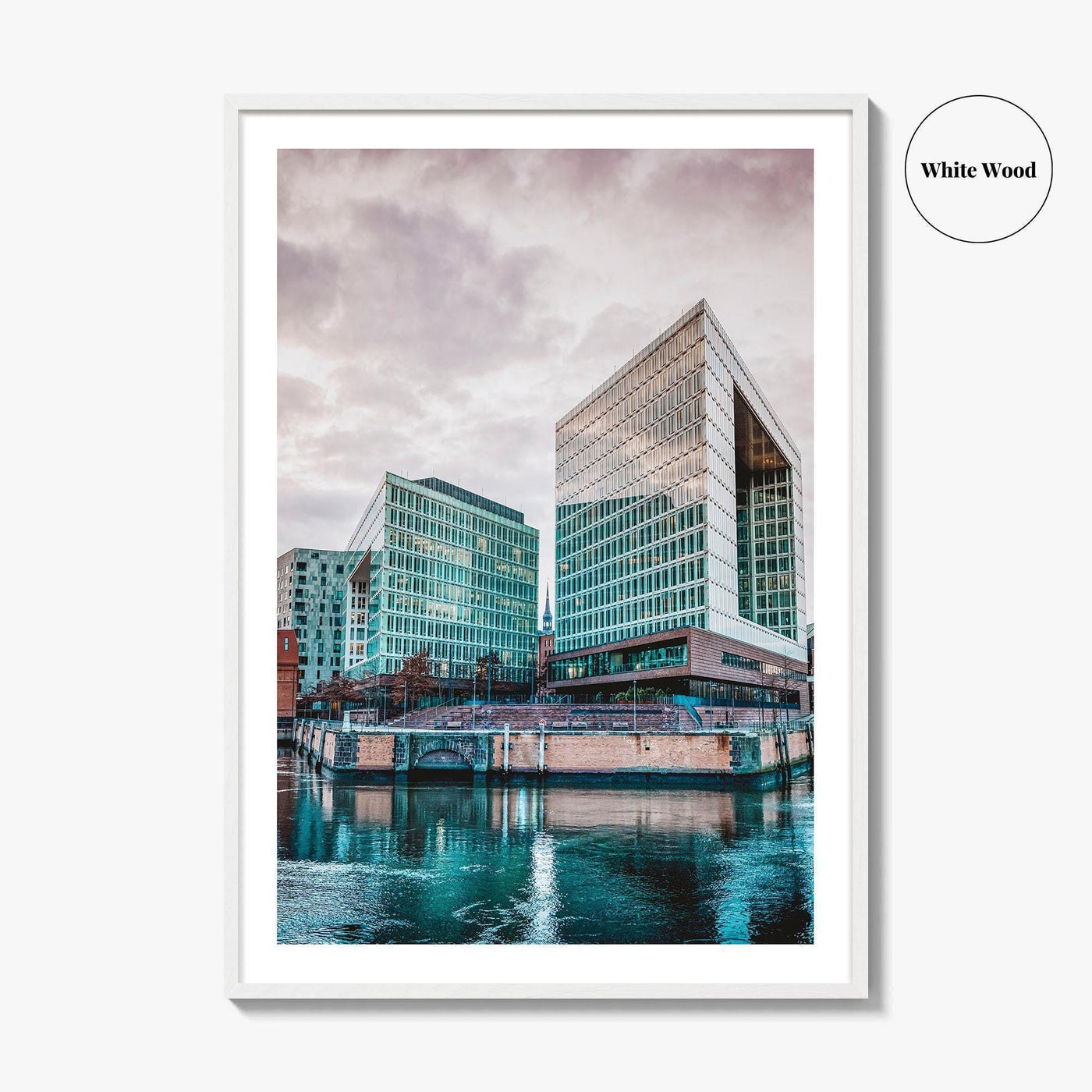 Hamburg Skyline Fine Art Photo Print, HafenCity, Ericusgraben, St Catherine's Church, Germany Poster