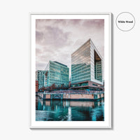 Hamburg Skyline Fine Art Photo Print, HafenCity, Ericusgraben, St Catherine's Church, Germany Poster
