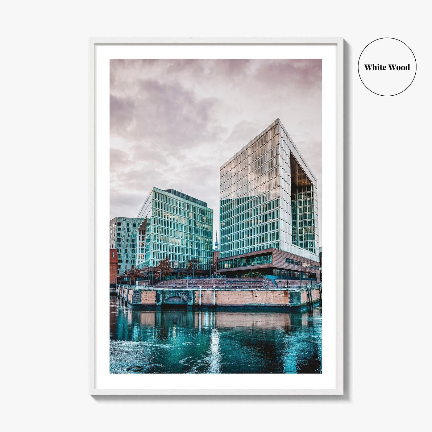 Hamburg Skyline Fine Art Photo Print, HafenCity, Ericusgraben, St Catherine's Church, Germany Poster
