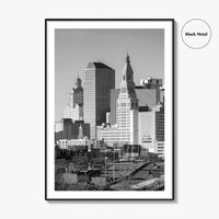 Hartford Skyline Black and White Fine Art Photo Print, Connecticut Poster