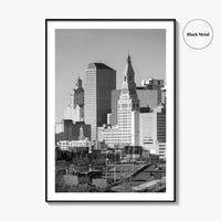 Hartford Skyline Black and White Fine Art Photo Print, Connecticut Poster