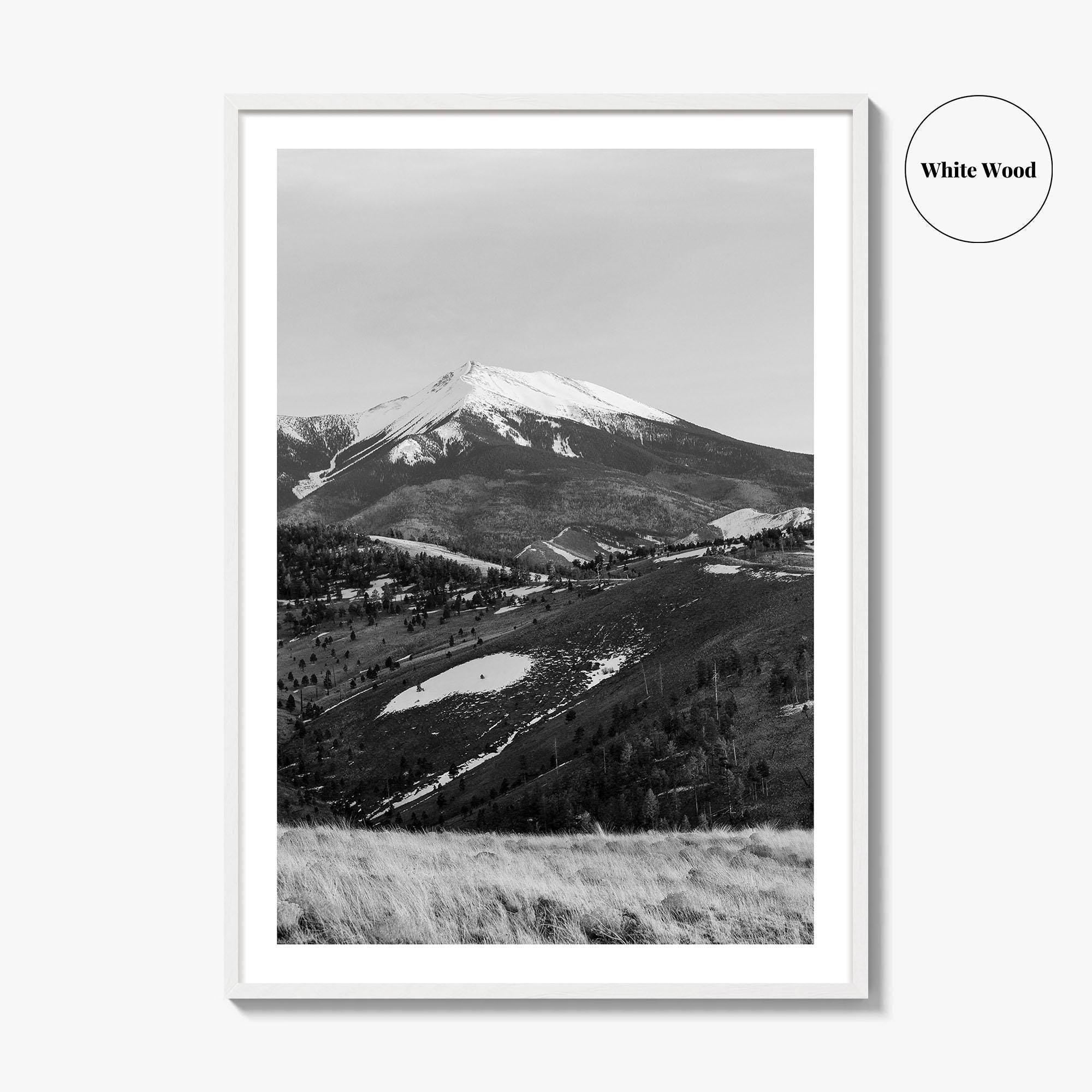Flagstaff Black and White Fine Art Photo Print, Mount Humphreys, Arizona, USA, Poster