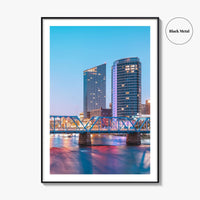 Grand Rapids Skyline Fine Art Photo Print, Michigan, USA, Grand River, Wall Poster