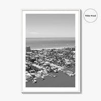 Fort Myers Beach Black and White Fine Art Photo Print, Aerial, Florida, USA, Poster