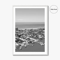 Fort Myers Beach Black and White Fine Art Photo Print, Aerial, Florida, USA, Poster