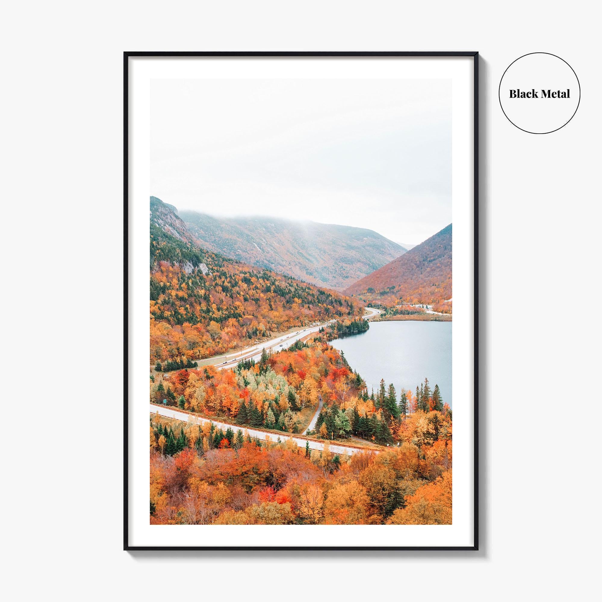 Franconia Notch Fine Art Photo Print, Echo Lake, New Hampshire, White Mountains, Autumn Poster