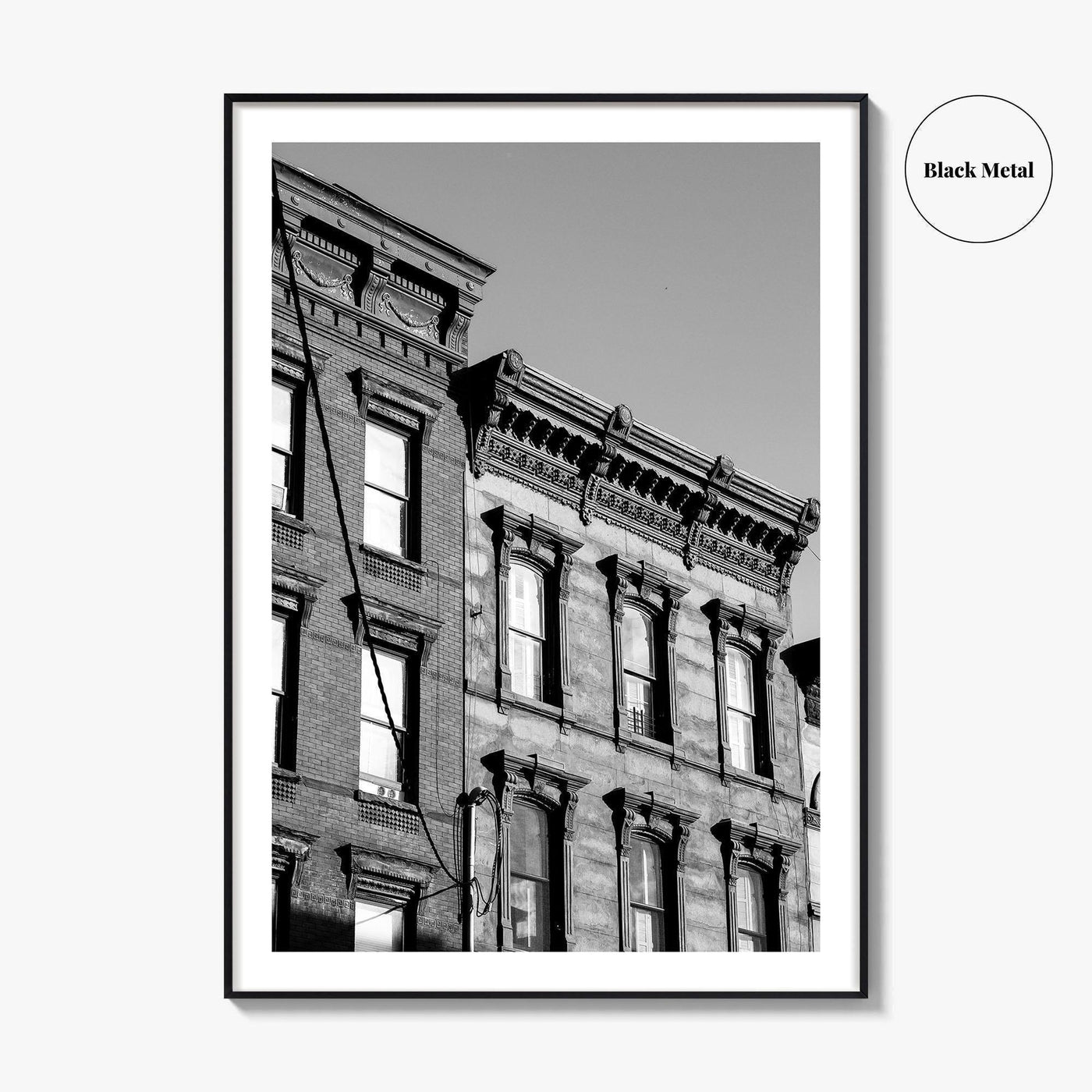 Hoboken Black and White Fine Art Photo Print, New Jersey Brownstones Poster