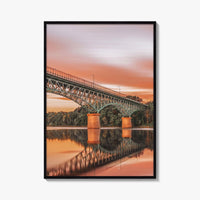 Augusta Maine Fine Art Photo Print, Kennebec River, Memorial Bridge, USA Wall Decor Poster