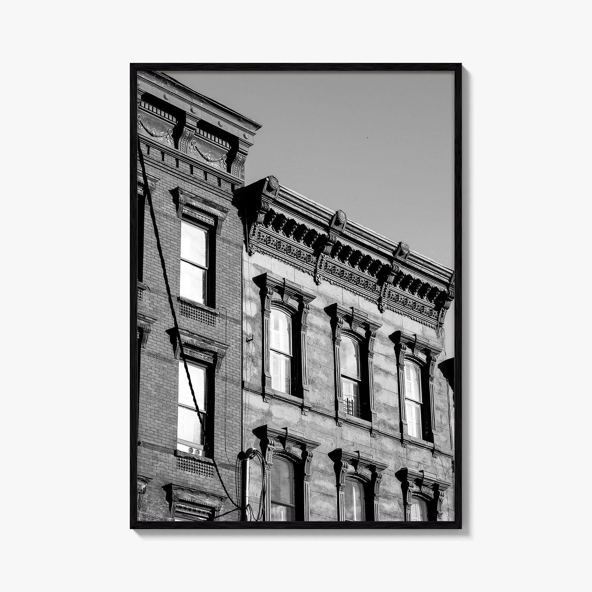 Hoboken Black and White Fine Art Photo Print, New Jersey Brownstones Poster