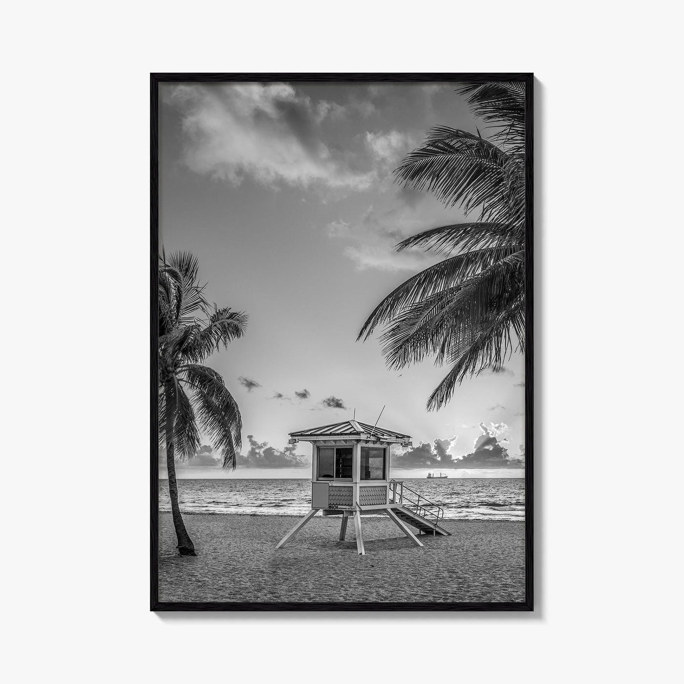 Fort Lauderdale Black and White Fine Art Photo Print, Florida Beach Poster, USA