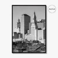 Hartford Skyline Black and White Fine Art Photo Print, Connecticut Poster