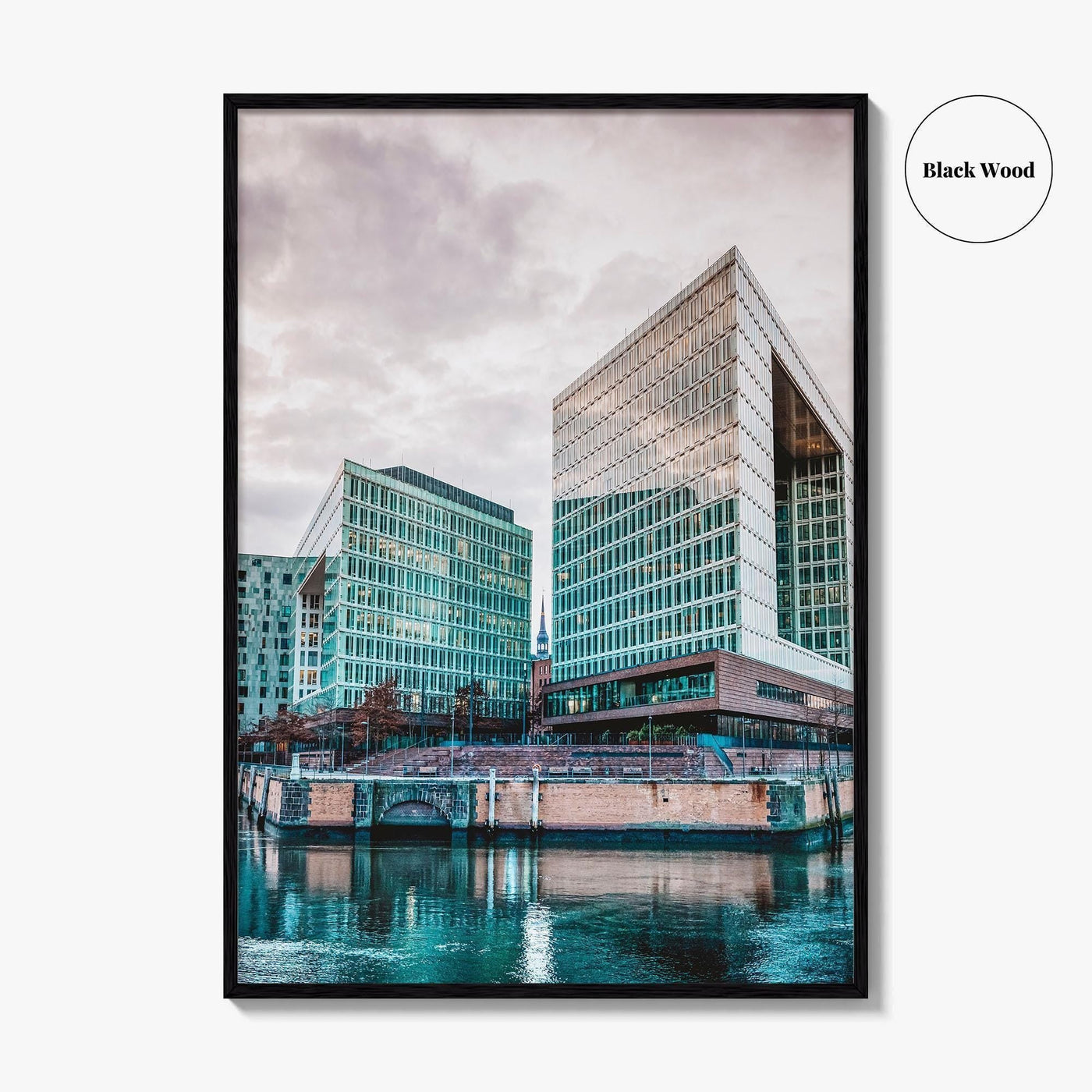 Hamburg Skyline Fine Art Photo Print, HafenCity, Ericusgraben, St Catherine's Church, Germany Poster