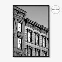 Hoboken Black and White Fine Art Photo Print, New Jersey Brownstones Poster