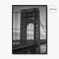 George Washington Bridge Black and White Fine Art Photo Print, NYC New Jersey Poster