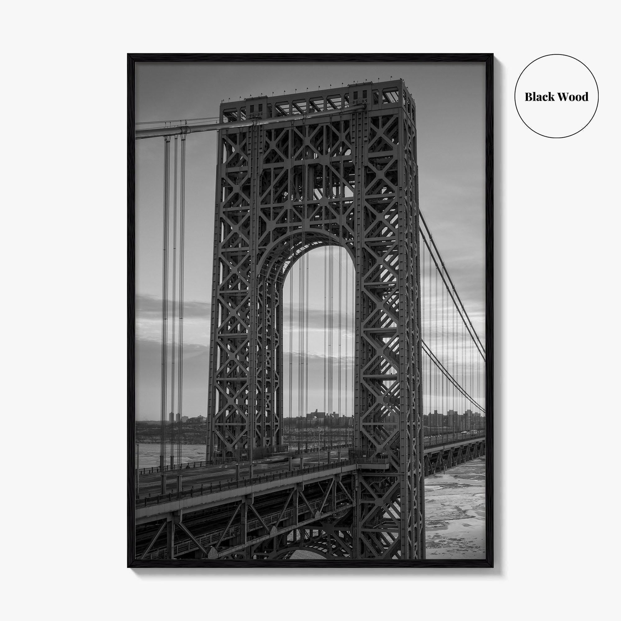 George Washington Bridge Black and White Fine Art Photo Print, NYC New Jersey Poster