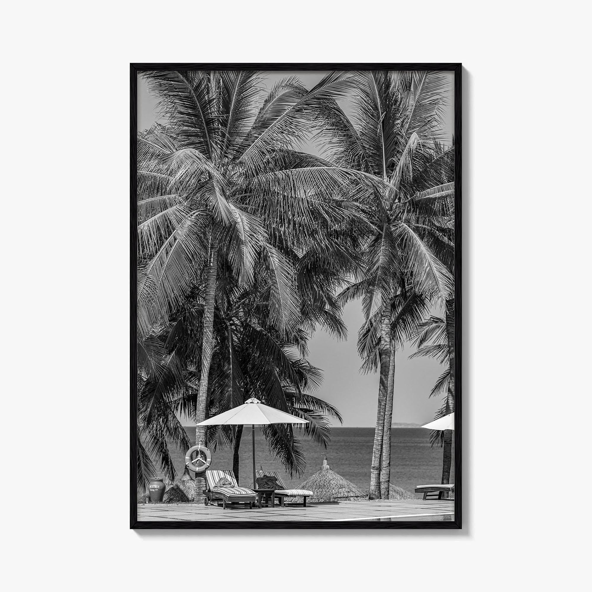 Guam Black and White Fine Art Photo Print, Tumon Bay Beach, Wall Poster
