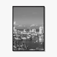 Fort Lauderdale Skyline Black and White Fine Art Photo Print, Florida USA, Wall Poster