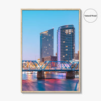 Grand Rapids Skyline Fine Art Photo Print, Michigan, USA, Grand River, Wall Poster