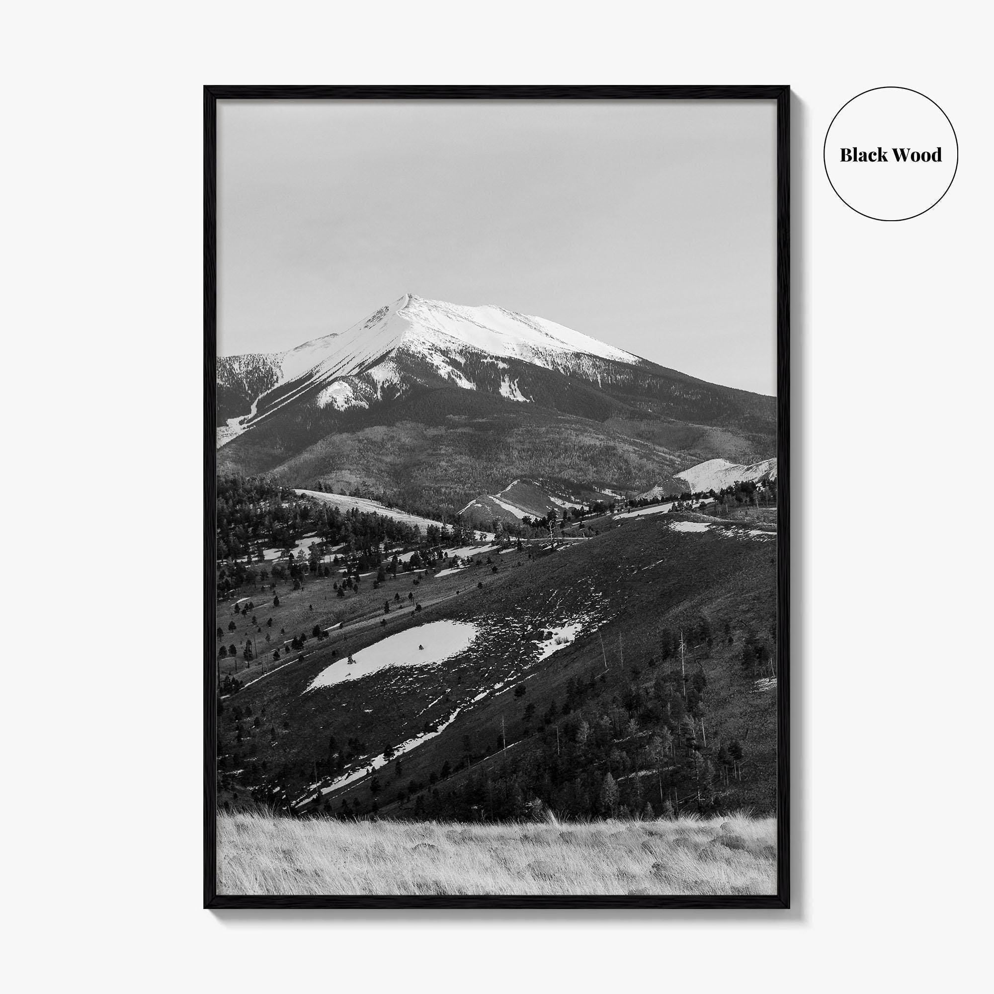 Flagstaff Black and White Fine Art Photo Print, Mount Humphreys, Arizona, USA, Poster
