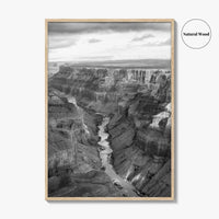 Grand Canyon Black and White Fine Art Photo Print, South Rim Arizona Poster