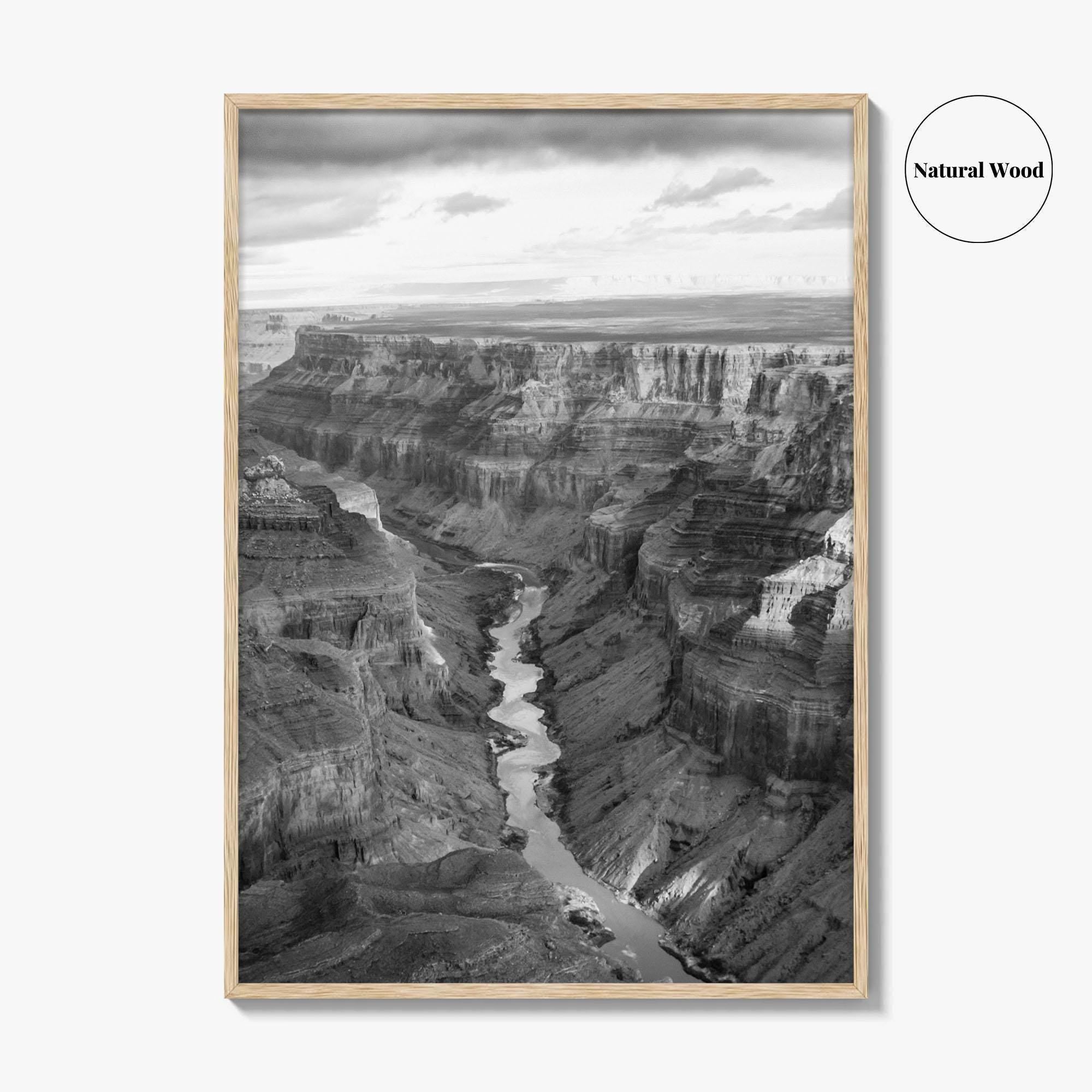 Grand Canyon Black and White Fine Art Photo Print, South Rim Arizona Poster